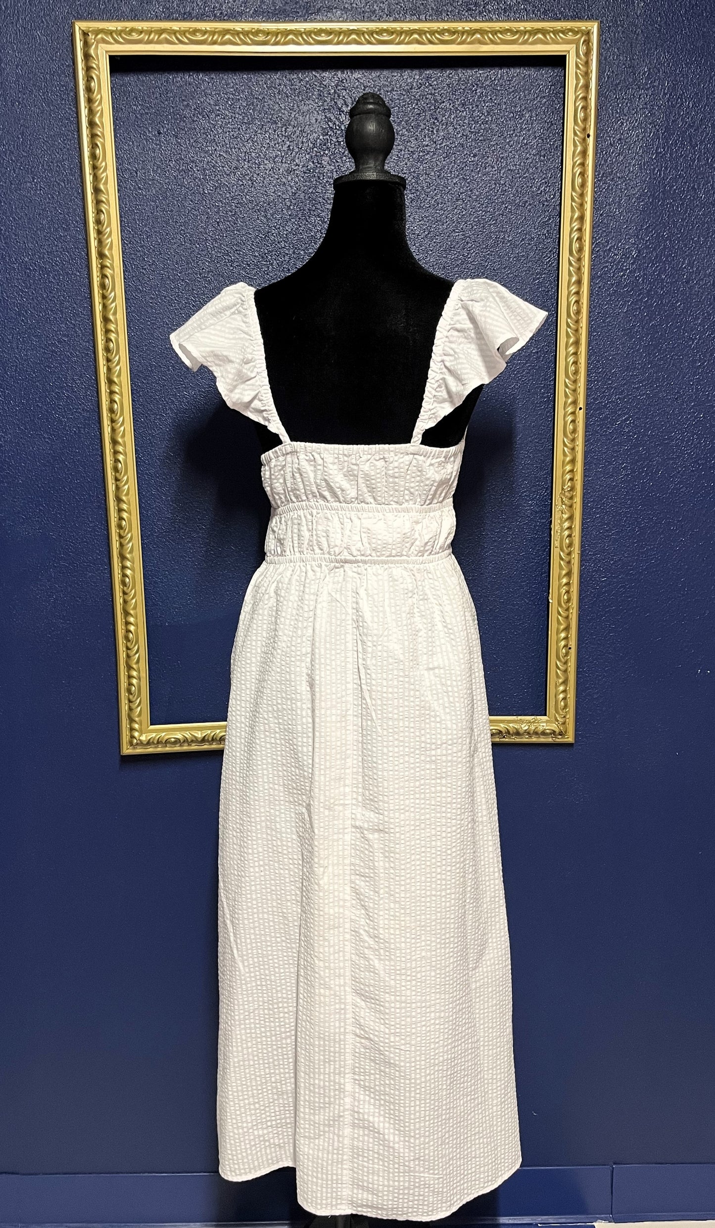SO White Flutter Cap Sleeve Dress