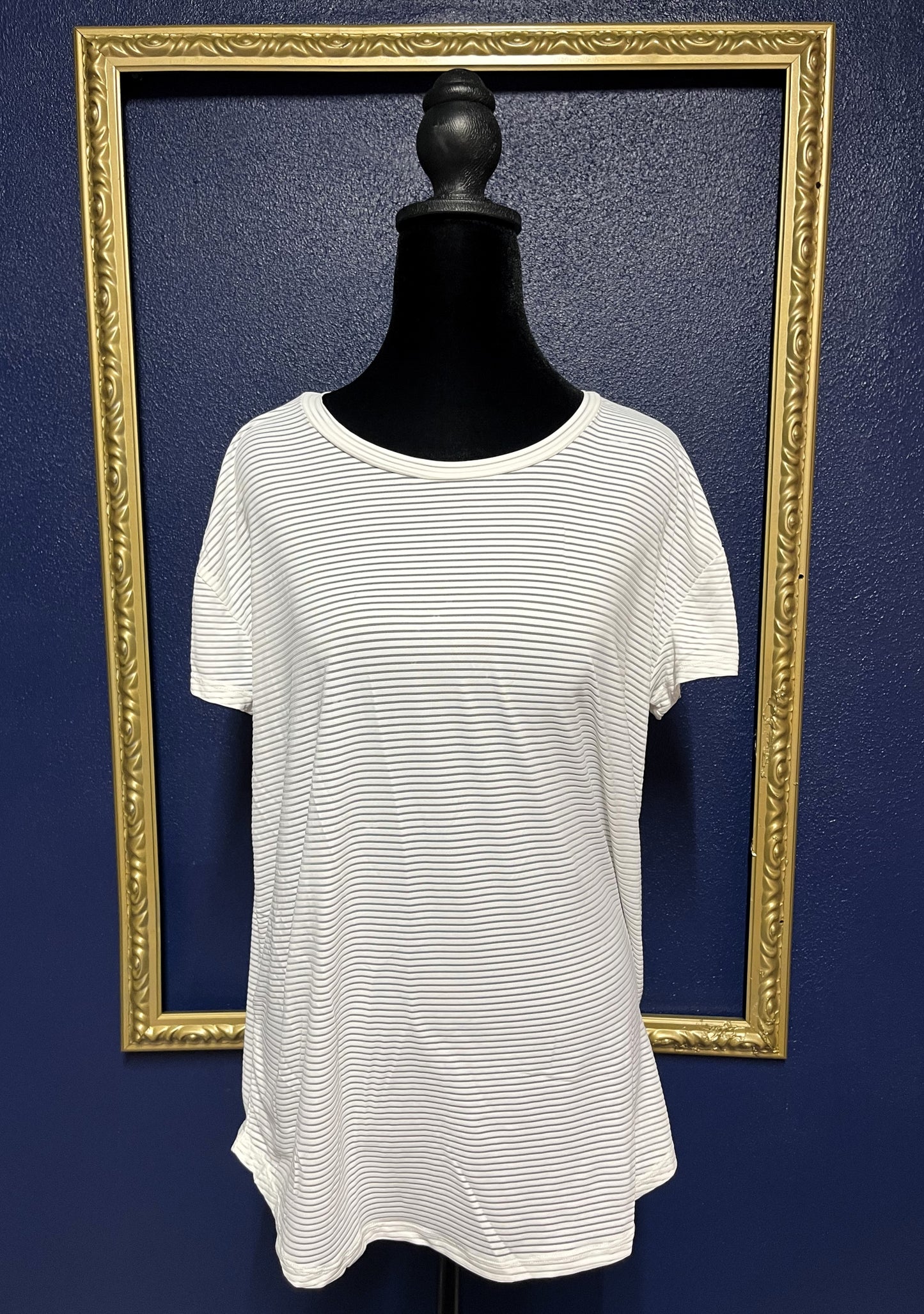 Mono B White Stripe Athletic Top