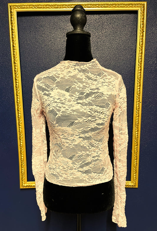 Wild Fable Blush Lace Sequin Top