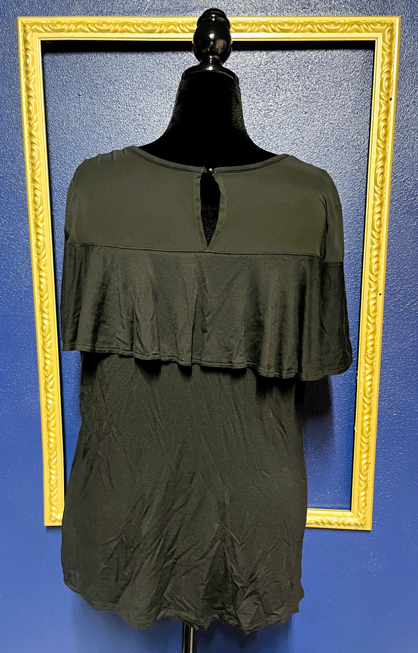 Lane Bryant Sheer Top Black Blouse