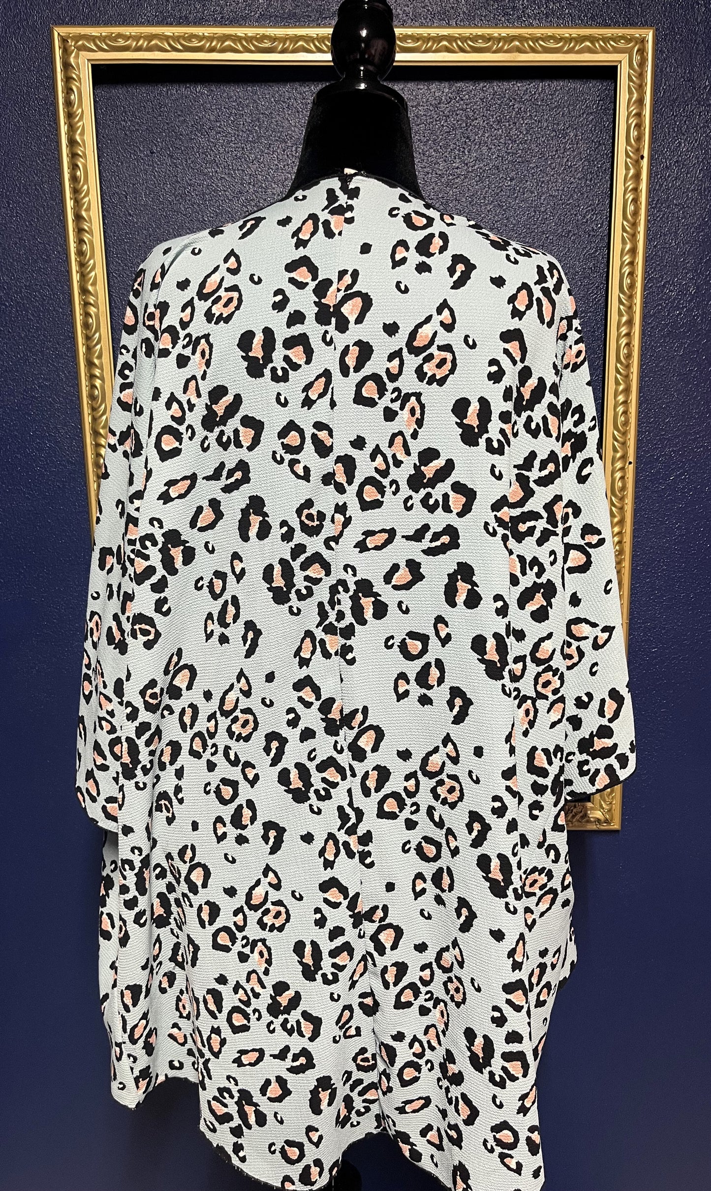Light Blue Leopard Kimono